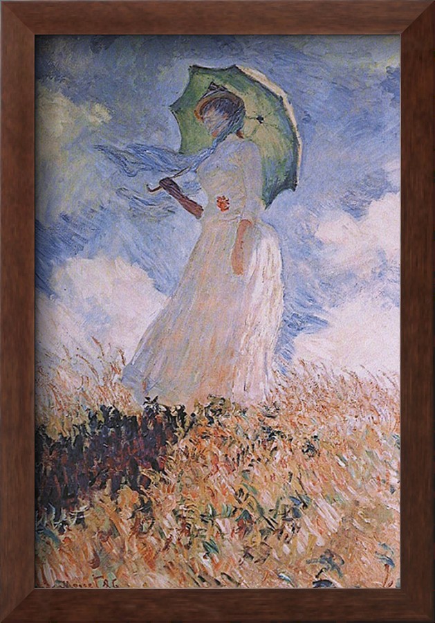 Woman With Parasol-Claude Monet Painting